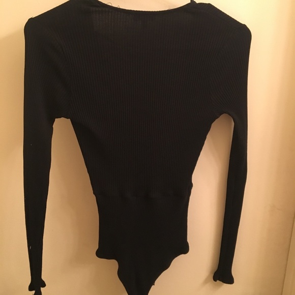 TOBI black lace up body suit - Picture 2 of 5